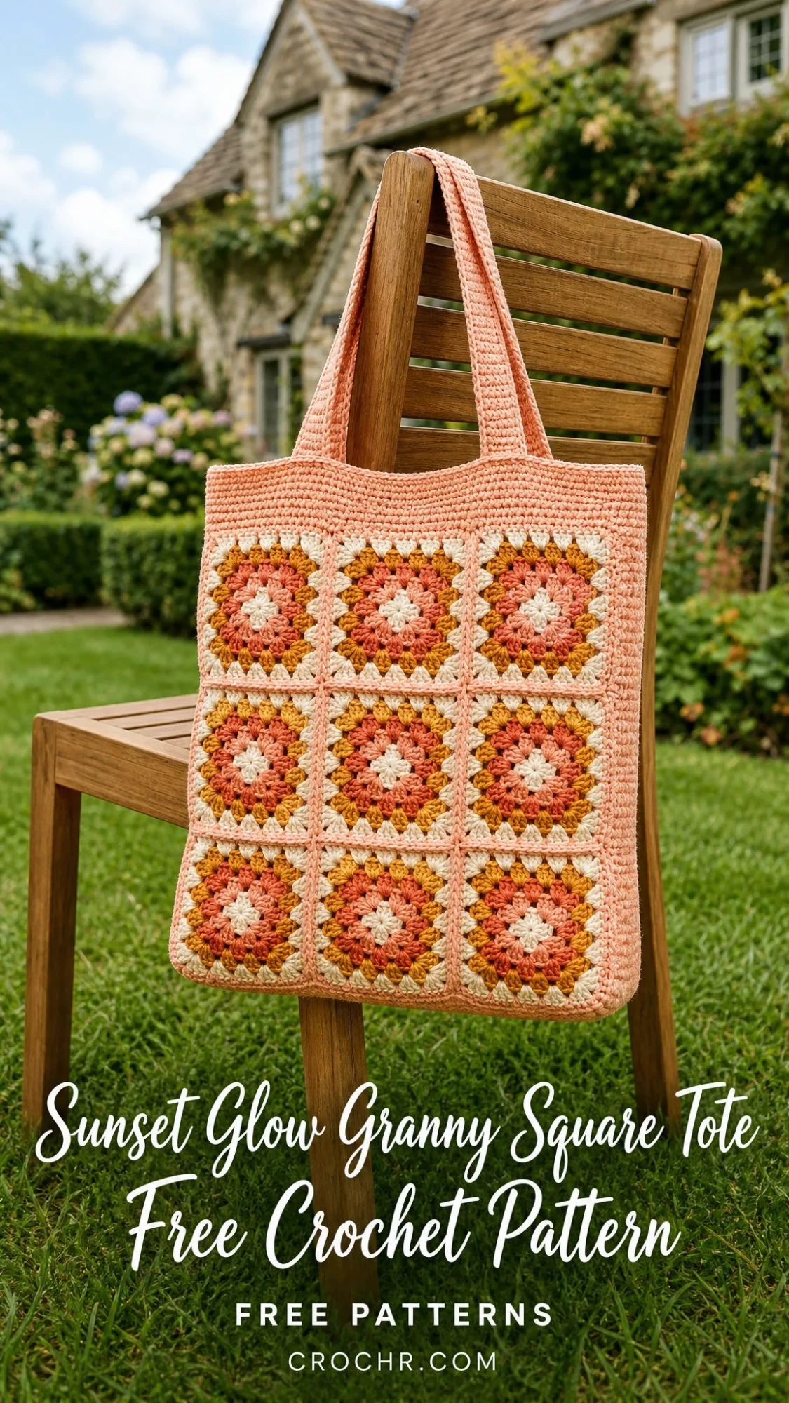 Sunset Glow Granny Square Tote Free Crochet Pattern