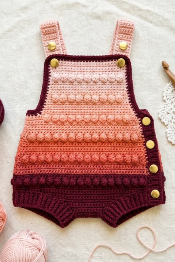 Sunset Gradient Baby Romper Free Crochet Pattern
