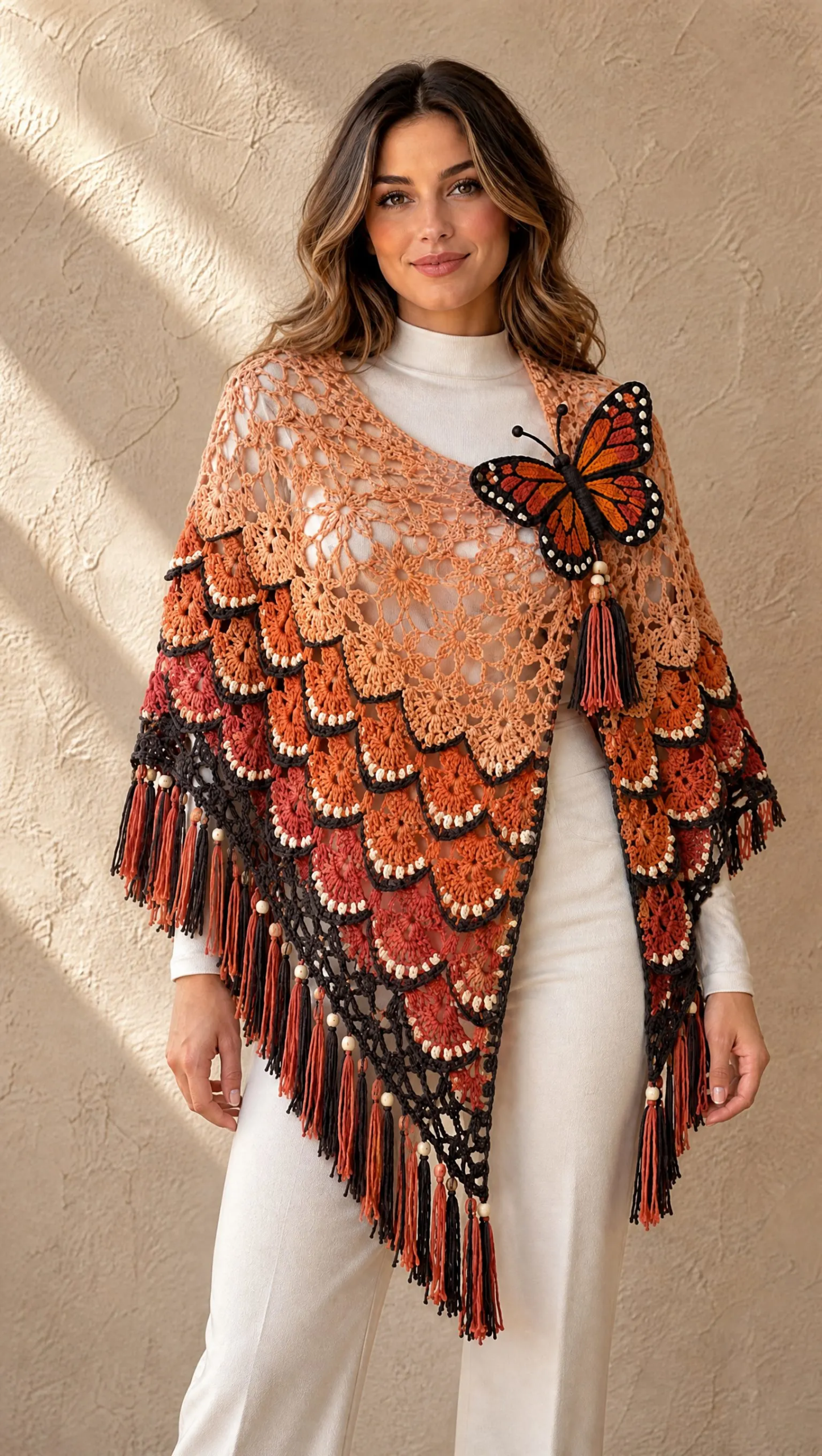 Sunset Monarch Shawl Crochet Pattern