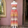 Sunset Ombre Crochet Two-Piece Fringe Set Pattern