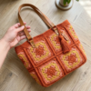 Sunset Ombre Granny Square Tote Free Crochet Pattern