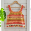Sunset Ombre Pompom Crochet Tank Free Crochet Pattern