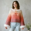 Sunset Peach Coral Ombre Sweater Free Crochet Pattern