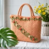 Sunset Peach Floral Tote Free Crochet Pattern