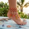 Sunset Safari Beaded Animal Anklet Free Crochet Pattern