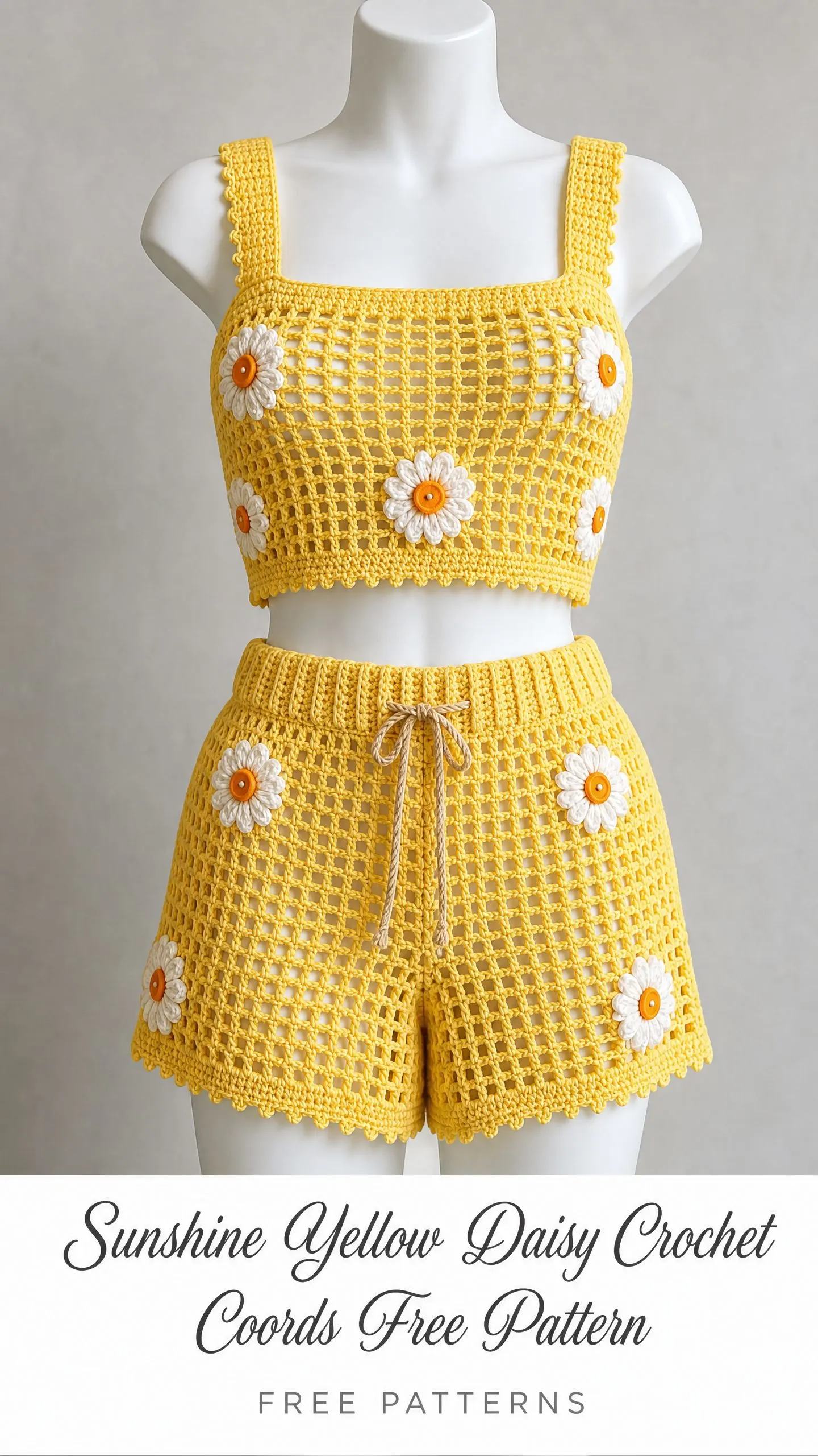 Sunshine Yellow Daisy Crochet Coords Free Pattern