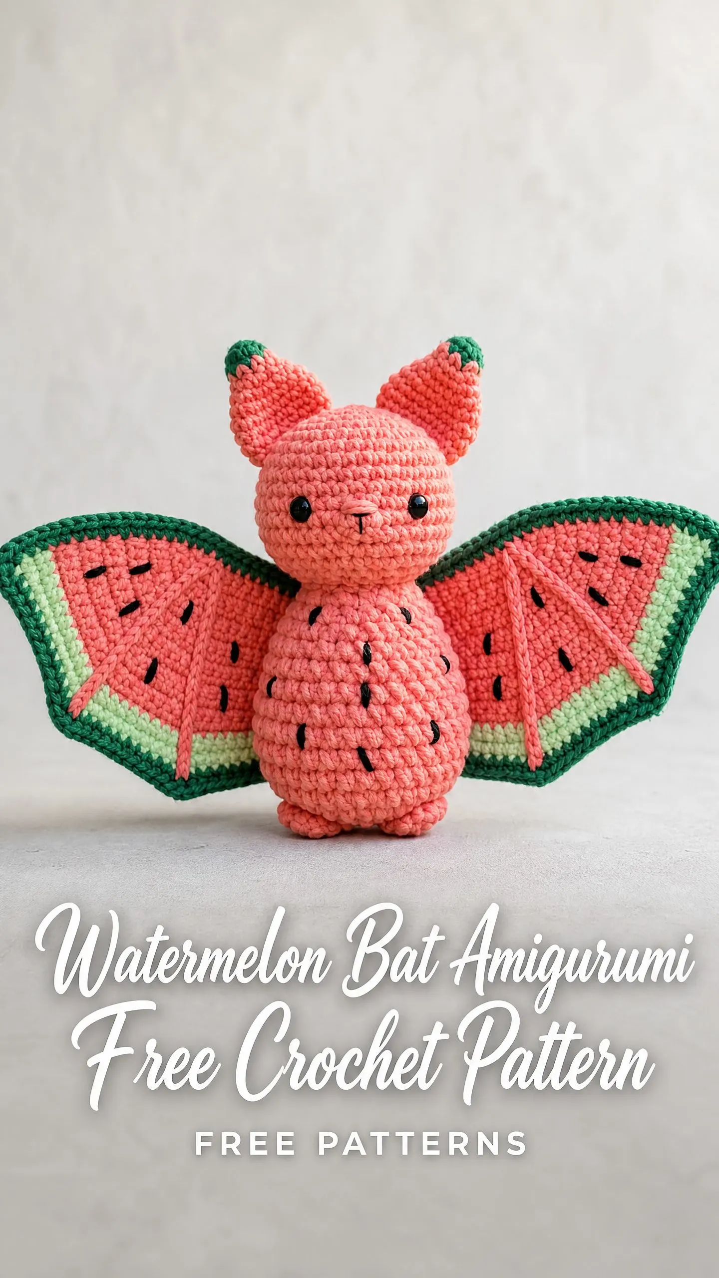 Watermelon Bat Amigurumi Free Crochet Pattern