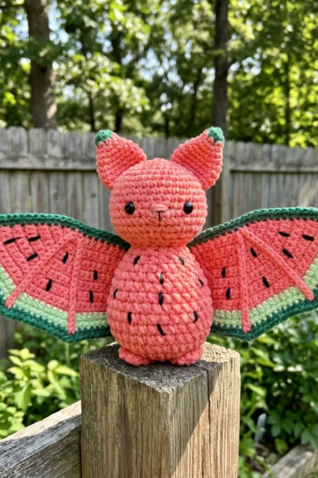 Watermelon Bat Amigurumi Free Crochet Pattern