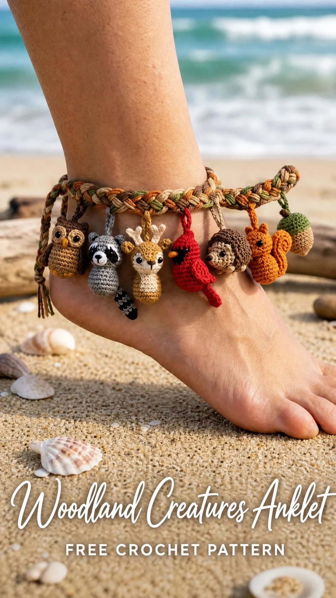 Woodland Creatures Anklet Free Crochet Pattern
